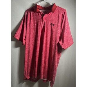 Under Armour UA 1370090 Men's Sideline Coach Polo Red Heather Pink Size XL